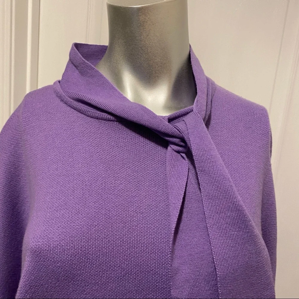 Eloquii Knit Tie Neck Sweater Blouse In Lavender Aura 18 20 Plus Size Pu… - Picture 5 of 11